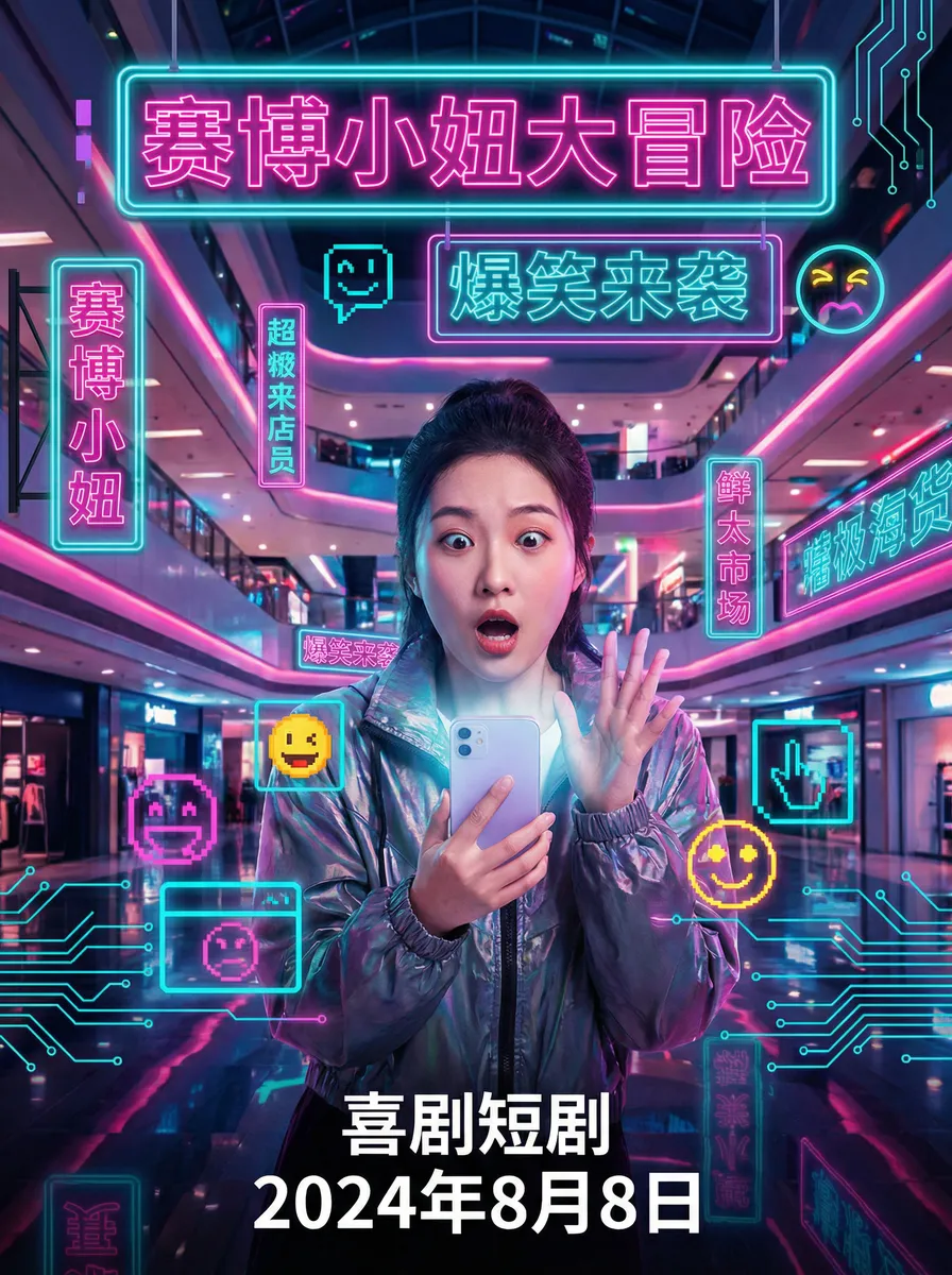 defy刷机 搞笑喜剧短剧 - 赛博小妞大冒险海报